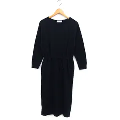 グリーンレーベルリラクシング ユナイテッドアローズ green label relaxing ワンピース タイト ロング マキシ丈 ドローストリング スリット 長袖 黒 ブラック /NT10