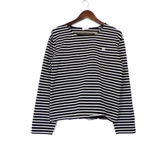 【日本入手困難】TRIOMPHE REGULAR T-SHIRT IN STRIPED JERSEY TRIOMPHE REGULAR T-SHIRT IN STRIPED JERSEY - BLACK / BEIGE