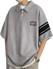 emptio エンプティオ 半袖 アメカジ スポーツ オシャレ vネック ストレッチ tシャツ メンズ 柄 フィット フィットネス グラフィック イージーケア メッシュ ランニング レイヤード(パールグレー,  XL)