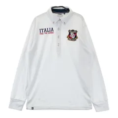 サイズ：M FILA GOLF フィラゴルフ  長袖ポロシャツ ボタンダウン 総柄 ホワイト系 [240101504935] ゴルフウェア メンズ ストスト
