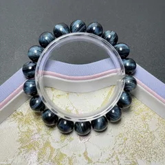 高級 EU製★ブルータイガーアイ★猫目 パワーストーン ブレスレット 天然石 きれいめ 成功 幸運 ギフト プレゼント1 約11.5-11.6mm ZB7649