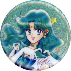 [Used] Badge/Pin: Super Sailor Neptune"Pretty Guardian Sailor Moon Aurora Glitter Can Badge (B)" - Official Fan Club Pretty Guardians / Sailor Moon Store / Lawson Limited Edition