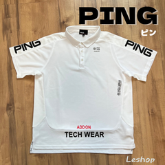 PING ピン/ゴルフウェア/ホワイト/半袖ポロシャツ/メンズ