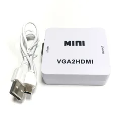 VGA HDMI 変換アダプタ VGA to HDMI 変換器 1080P 高画質  映像 音声 同時出力 即插即用 ノートPC デスクトップ PC テレビ モニター 接続 コンバーター 小型軽量 簡単設定