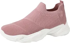 Nestkanina スニーカー レディース ウォーキングシューズ かわいい 運動靴 クッション性 歩きやすい 軽量 通気 スポーツ ランニング ジム フィットネス 通学 SHO017 24.0( ピンク,  24.0 cm)