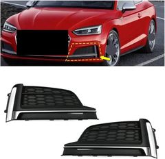 アウディ A5 / S5 / Sライン (2017-2019) 対応 左右フロントバンパー フォグライトグリルカバー (左側)CYB686目玉商品