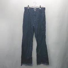 ◇ Θ Classical Elf クラシカルエルフ 裾フリンジ ストレートパンツ サイズL ブルー レディース E  【1410100068579】