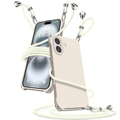 【人気商品】シリコン iphone 16 スマホケース ショルダー アイフォン16 カバー 耐衝撃 肩掛け ケース 斜めかけ 縄掛けケース 紐付き 用 斜めがけ 織りストラップ付き 長さ調整可能 取り外し可能 iPhone16 傷付き防止 マット質感 指紋防止