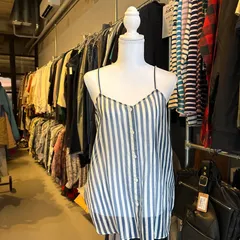 18 TOMORROWLAND トゥモローランド　stripe　ストライプ　総柄 ビスチェ　キャミソール　シアー　透け感