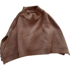 ☆ ブラウン ☆ ネックウォーマー ニット ファスナータイプ ネックウォーマー ニット レディース スヌード ニットスヌード ポンチョ ストール レイヤード タートルネック つけ襟 衿 襟 ハイネック 重ね着 ネックカバー 防寒 かわいい 暖かい あったか