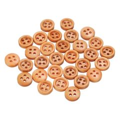 uxcell 30個16L木製ボタン3/8インチ(10mm) 4穴 木製丸型クラフト交換ボタン 衣類DIYクラフト装飾用 ライト茶色