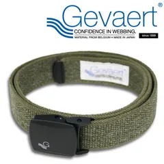 【日本製】GEVAERT ゲバルト ベルト 軽量バックル使用 35mm幅 NEK ゴムベルト ベルギー生地使用 日本製 7987137 (E-カーキ)のサムネイル