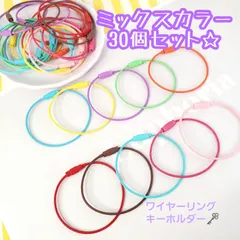 ワイヤーキーリング カラーミックス10色 100個 15cm キーホルダー