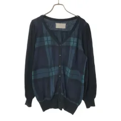 ノアールレーベル チェック 長袖 コットン ニットカーディガン 1 ブラック×グリーン系 n'Or LABEL レディース