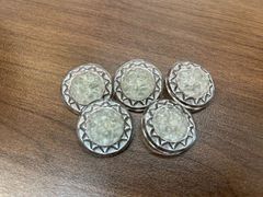 ヴィンテージ ボタン  クリア  レジン アンティーク風 5個セット