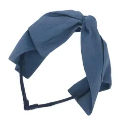 CA4LA カシラ   カチューシャ  ブルー リボン シルク100％ レディース　240001110124