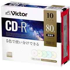 ビクター(Victor) 音楽用 CD-R AR80FPX10J1 (カラーMIX/80分/10枚)