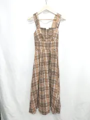 ◇ ⊇◎●未使用● SHEIN MOD チェック柄 ロング ワンピース サイズXS ブラウン レディース E  【1502180050305】