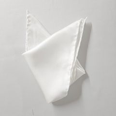 ポケットチーフ　無地　最高級 和装生地使用 100％シルク　日本製　ホワイト　アイボリー　フォーマル　結婚式