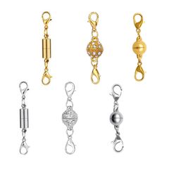YANYULI ネックレス 留め具 マグネットクラスプ 6個セット 延長用金具 接続金具 延長調整 アクセサリーパーツ エンドパーツ ネックレス ブレスレット ジュエリー用 DIY ハンドメイド クラフト用品 手作り素材