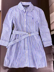 《クーポン配布中》【日本サイズ95cm】ポロラルフローレン シャツワンピース【POLO RALPH LAUREN】