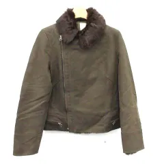 ユナイテッドアローズ UNITED ARROWS ジャケット コットン ラビットファー ショート 38 カーキ /DJのサムネイル