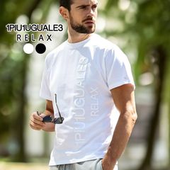 1PIU1UGUALE3 RELAX ウノピゥウノウグァーレトレ リラックス バーチカル刺繍ロゴ半袖Tシャツ メンズ ウノピュー カットソー ブランド