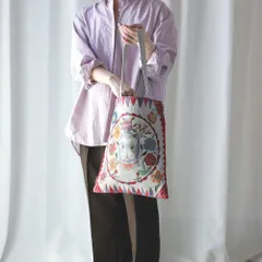 【ナタリー・レテ / Nathalie Lete】Rectangle tote bag Blue cat レクタングル トート バッグ ブルー キャット｜猫ネコねこcatのサムネイル