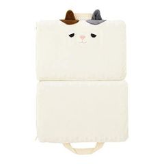 りぶはあと ぷにもち折りたたみクッション ねむねむアニマルズ ミケネコのゆず (全長約35cm) ハニカム構造 ゲルクッション 87401-10