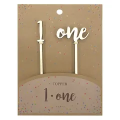 トッパー 1 one ケーキトッパー 1歳 12か月 数字 木 誕生日 （ ケーキ デコレーション バースデー 木製 記念日 フォトプロップス 撮影 写真 小道具 パーティー 誕生日会 ハッピーバースデー ）