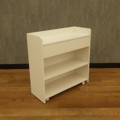 【送料無料！】 キッチン収納 ホワイト カウンター下に隠せる レンジ台 引き出し カップボード ダイニングボード 食器棚