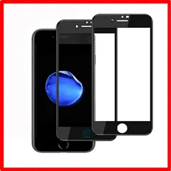 【セール中】 iPhone7/8_HD-ブラック-2PCS iPhone8ガラスフィルム iPhone7ガラス アイフォン7保護シート アイフォン8 保護フィル