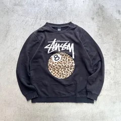 USA STUSSY ステューシー　エイトボール　ビッグロゴ 　豹柄　長袖　Tシャツ レオパード stussy old