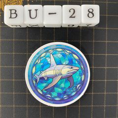 방수 스티커 상어 해양 생물 스테인드 글라스 풍 BU-28
