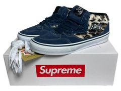 未使用品 9.5(27.5cm) VANS × Supreme Skate Harf Cab '92 Leopard Navy バンズ シュプリーム ハーフキャブ レオパード