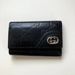 GUCCI】キーケース ブラック インターロッキングG レザーGGロゴ 6連