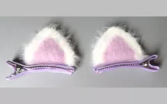 【中古】アクセサリー(非金属) ねこみみ(パープル) 「もふもふあにまるず ヘアクリップ」