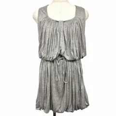【中古】[印象AB] 23区 ニジュウサンク チュニック / ワンピース レディース 40(B84-88/H91-95/T158-164) 杢グレー レーヨン100% ノースリーブ Tシャツ生地 バルーン 無地のサムネイル