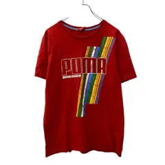 PUMA 半袖 プリントTシャツ L レッド プーマ クルーネック 古着卸 アメリカ仕入 a704-5332