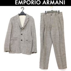 アルマーニ スーツ セットアップ リネン混 麻 EMPORIO ARMANI エンポリオアルマーニ ベージュ サイズ 46  コンディション C