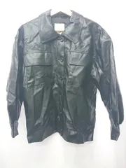 ◇ ⊇ MAJESTIC LEGON マジェスティックレゴン フェイクレザー 長袖 ジャケット ブルゾン サイズS ブラック系 レディース E  【1507160009694】のサムネイル