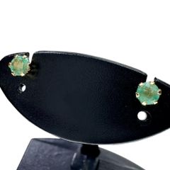 エメラルド 0.10/0.10ct ピアス K18ゴールド 18金  0.4g レディース 【中古】【真子質店】【NN】