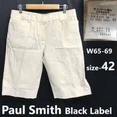 Paul Smith Black Label★麻/リネン混/ハーフ/ショートパンツ【レディース42/W65-69/ivory/アイボリー】ズボン/Pants/Trouser◆cBH898<sale>のサムネイル