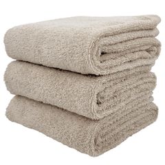 【在庫処分】綿100% 3枚 カフェオレ 50×100cm コンパクトバスタオル 小さめ 無地 デイリータオル【しっかり】 普段使い用 リピートサイン(:re)