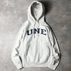 00s Champion カレッジ プリント オリジナル リバースウィーブ スウェット フード パーカー S / 00年代 オールド チャンピオン グレー