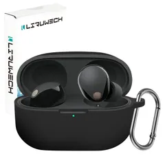 【新着商品】アクセサリー（WF-1000XM5， WF-1000XM5 WF-1000XM5 WF-1000XM5 case カラビナ付き 軽量小型 装着充電可能 ブラック） 耐衝撃 キズ防止 落下防止 全面保護 シリコン製 おしゃれ カバー WF-1000X