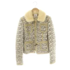 モスキーノ MOSCHINO ジャケット ツイード リボン ファー I40 グレー ベージュ /MF ■OSのサムネイル