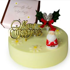 魔法洋菓子店ソルシエ クリスマスケーキ 2023 センイルケーキ パステルイエロー クリームケーキ 13.5cm 2～4人分 約270g 【クリスマス飾り付】