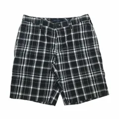 k■トミーヒルフィガー/TOMMY HILFIGER タータンチェック柄 コットンショーツ/ハーフパンツ【34】黒/MENS■181【中古】