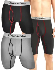 [シュバリアン] 前開き ロング ボクサーパンツ セット メンズ 股ずれ ボクサーブリーフ ボクサー 下着 インナー スポーツ 紳士 パンツ ブリーフ 男性用 男の子 男性 男 ショーツ 登山 ウェア クライミング 自転車 ダンス フ [2枚セットA] [S]
